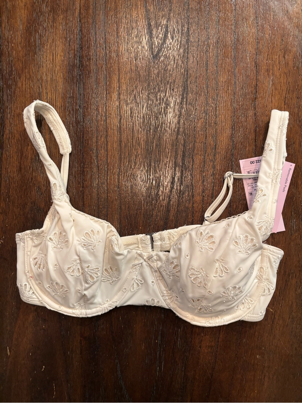 Seashell Embroidered Underwire Bikini Top